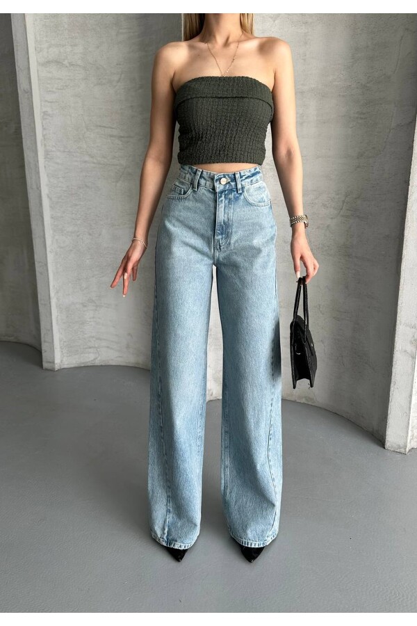 Kadın Baggy Loose Açık Mavi Jean