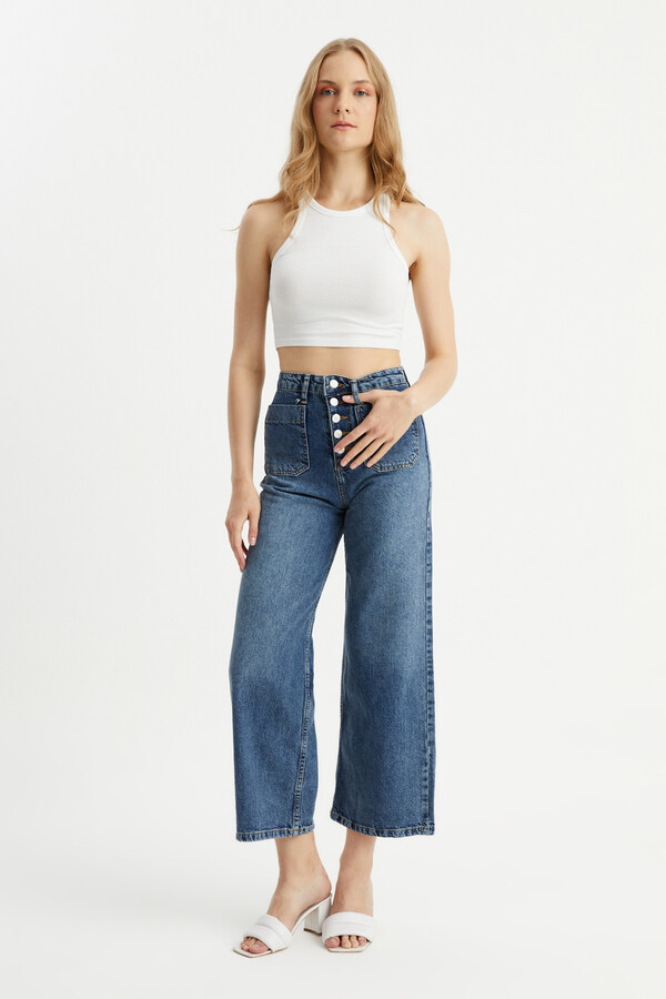 W1581 CROP STRAIGHT JEAN