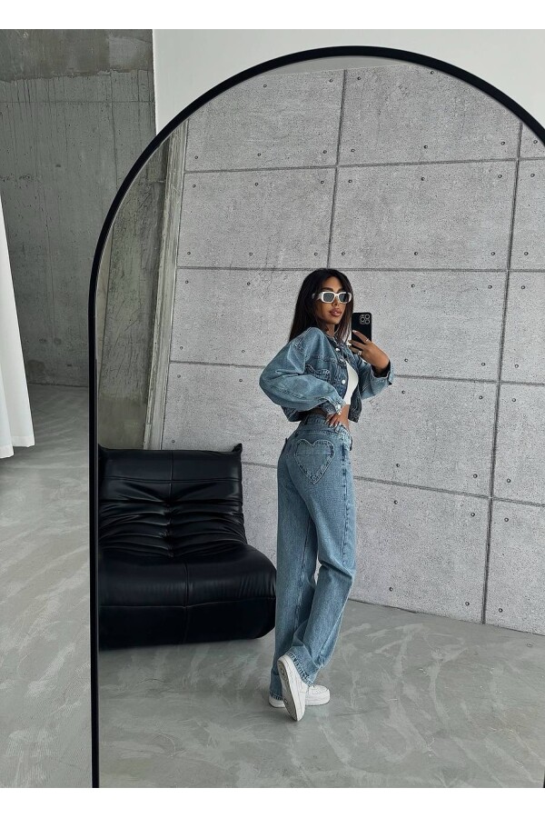 W1845 Straight Kalpli Cep Orta Mavi Jean 