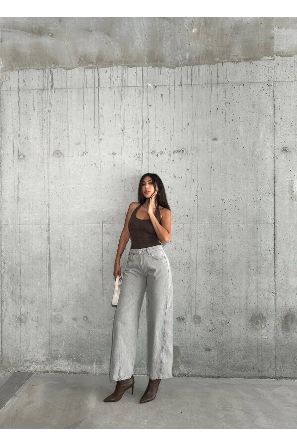 W1917 Yüksek Bel Gri Jean 