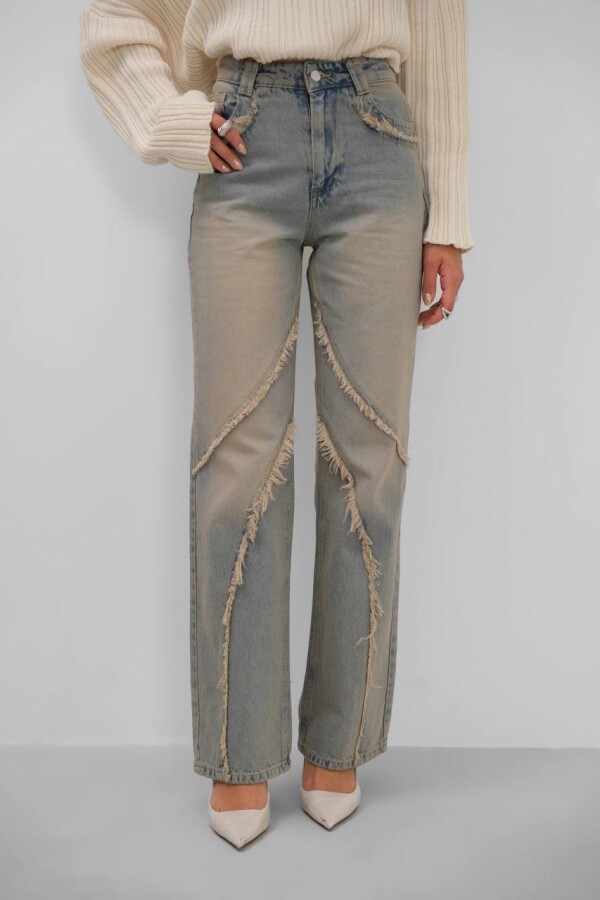 W1919 Püsküllü Covboy Straight Orta Mavi Jean 