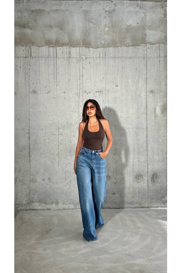 W1927 Extra Wide Leg Orta Mavi Jean 