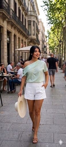 Düşük Omuz Düğme Detaylı Açık Yeşil Bluz