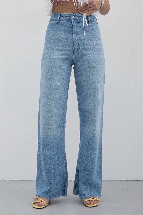 W1992 Marine Likralı Yüksek Bel Siyah Wide Leg Jean