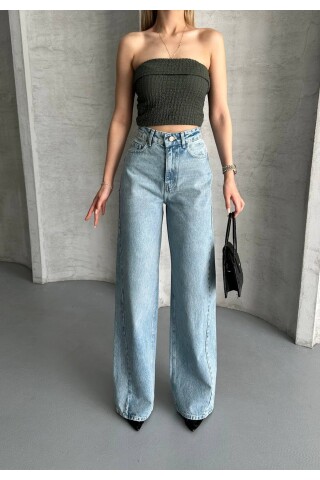 Kadın Baggy Loose Açık Mavi Jean
