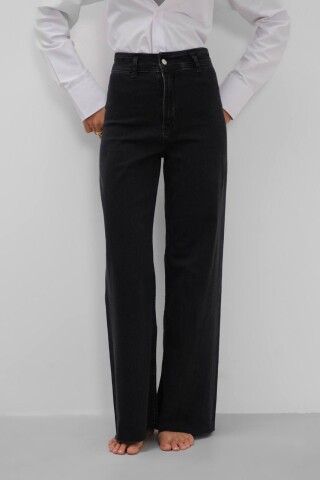 W1992 Marine Likralı Yüksek Bel Siyah Wide Leg Jean