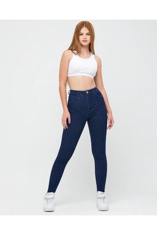 Kadın Yüksek Bel Toparlayıcı Skinny Fit Likralı Kot Pantolon