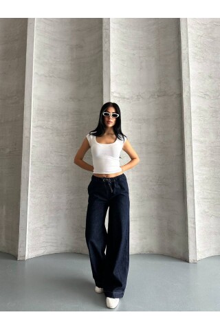 Yeni Sezon Bel Bağcıklı Kot Pantolon