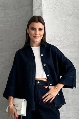 Yeni Sezon Oversize Kadın Kot Ceket
